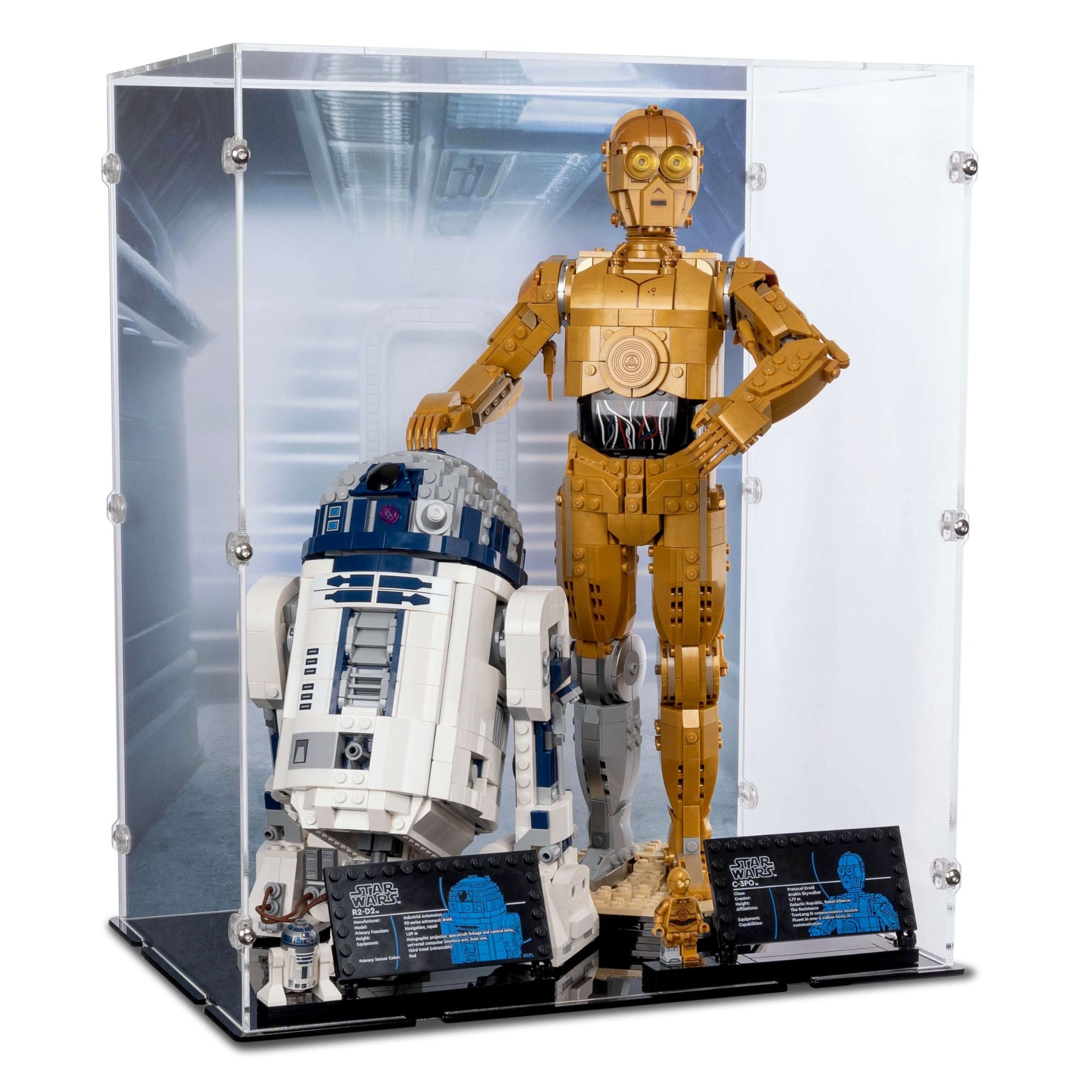 Acrylic Display Case for LEGO Star Wars C-3PO & R2-D2 | iDisplayit