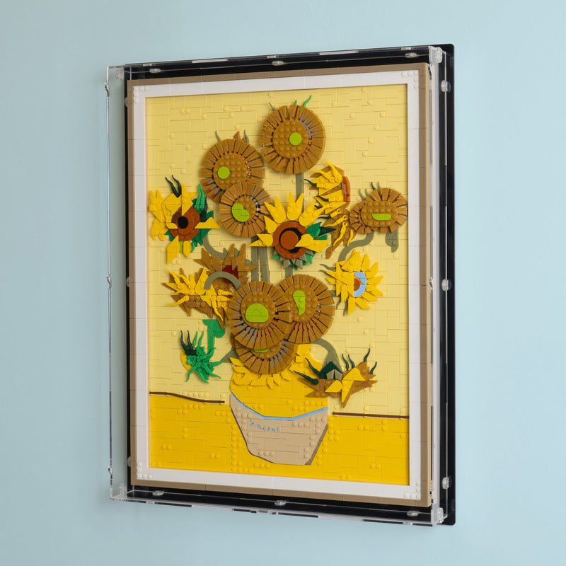 Vincent Van Gogh Sunflowers Wall Mounted Display Case for LEGO 31215