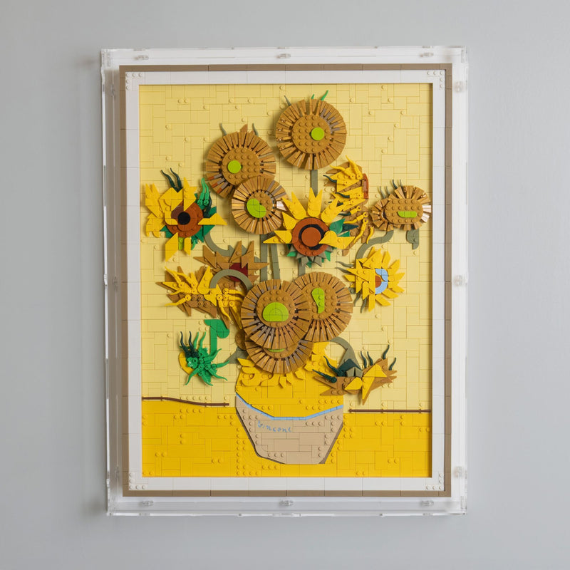 Vincent Van Gogh Sunflowers Wall Mounted Display Case for LEGO 31215