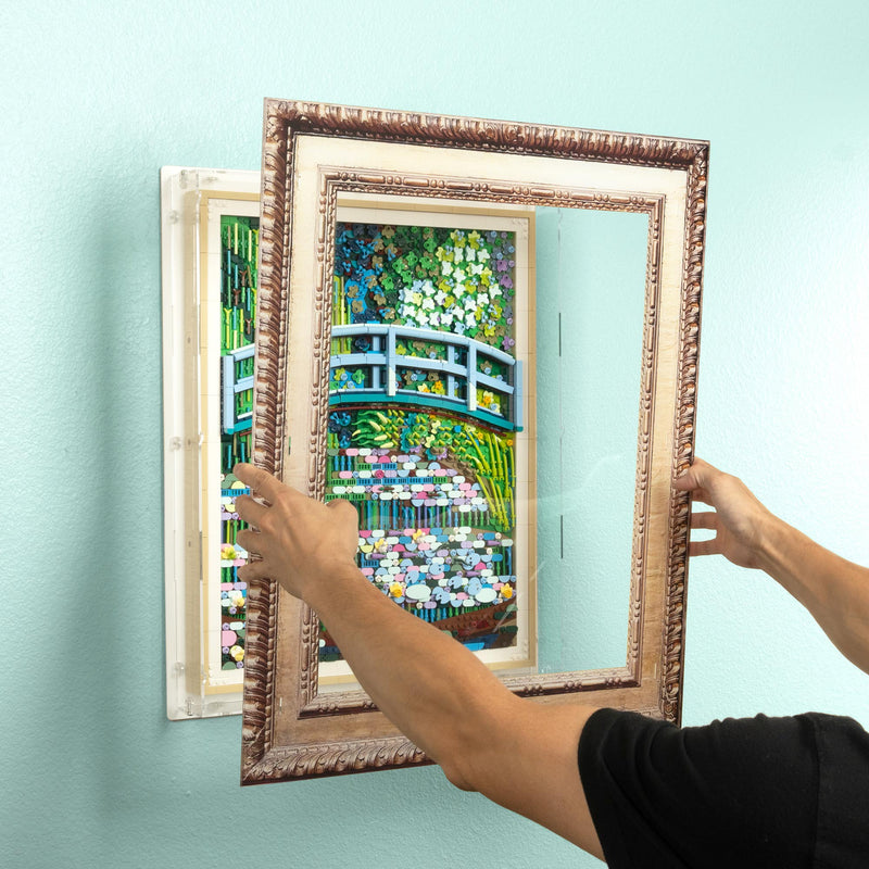 Special Edition Claude Monet Bridge over a Pond of Water Lilies Wall Mounted Display Case for LEGO 31220