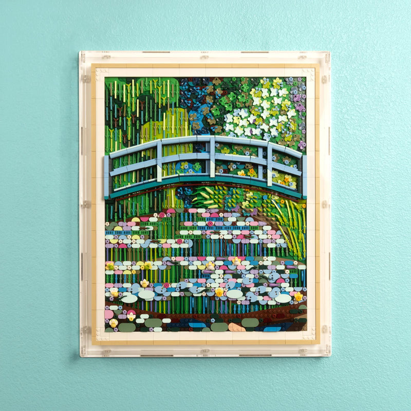 Claude Monet Bridge over a Pond of Water Lilies Wall Mounted Display Case for LEGO 31220