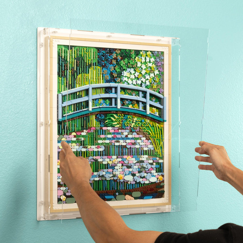 Claude Monet Bridge over a Pond of Water Lilies Wall Mounted Display Case for LEGO 31220