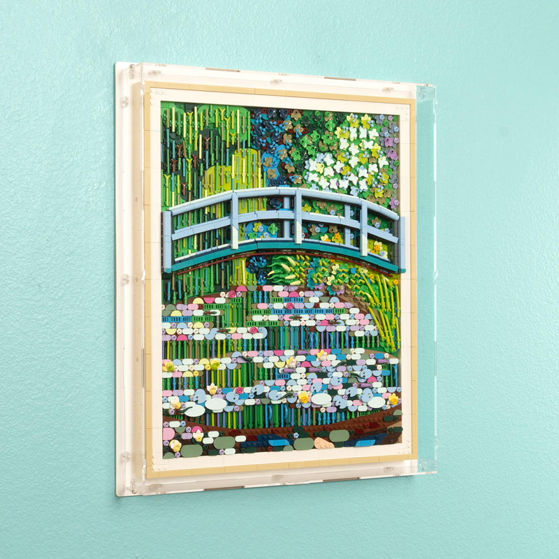 Claude Monet Bridge over a Pond of Water Lilies Wall Mounted Display Case for LEGO 31220