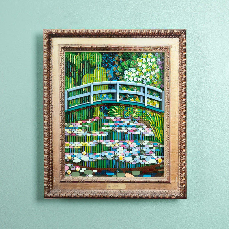 Special Edition Claude Monet Bridge over a Pond of Water Lilies Wall Mounted Display Case for LEGO 31220