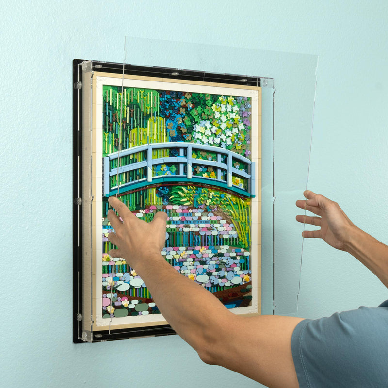Claude Monet Bridge over a Pond of Water Lilies Wall Mounted Display Case for LEGO 31220