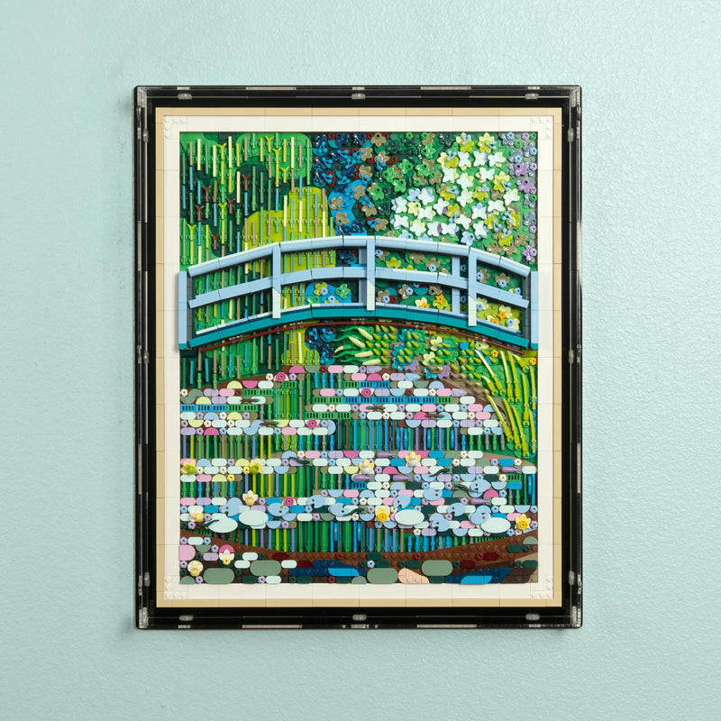 Claude Monet Bridge over a Pond of Water Lilies Wall Mounted Display Case for LEGO 31220