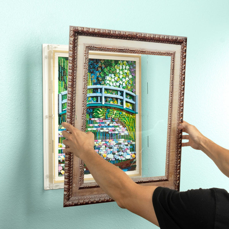 Special Edition Claude Monet Bridge over a Pond of Water Lilies Wall Mounted Display Case for LEGO 31220