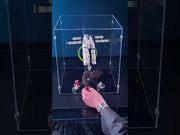 video of lego hail mary functionality while being displayed in an acrylic box