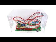 video of LEGO 10261 Roller Coaster id display case with Lift-Up Door Access