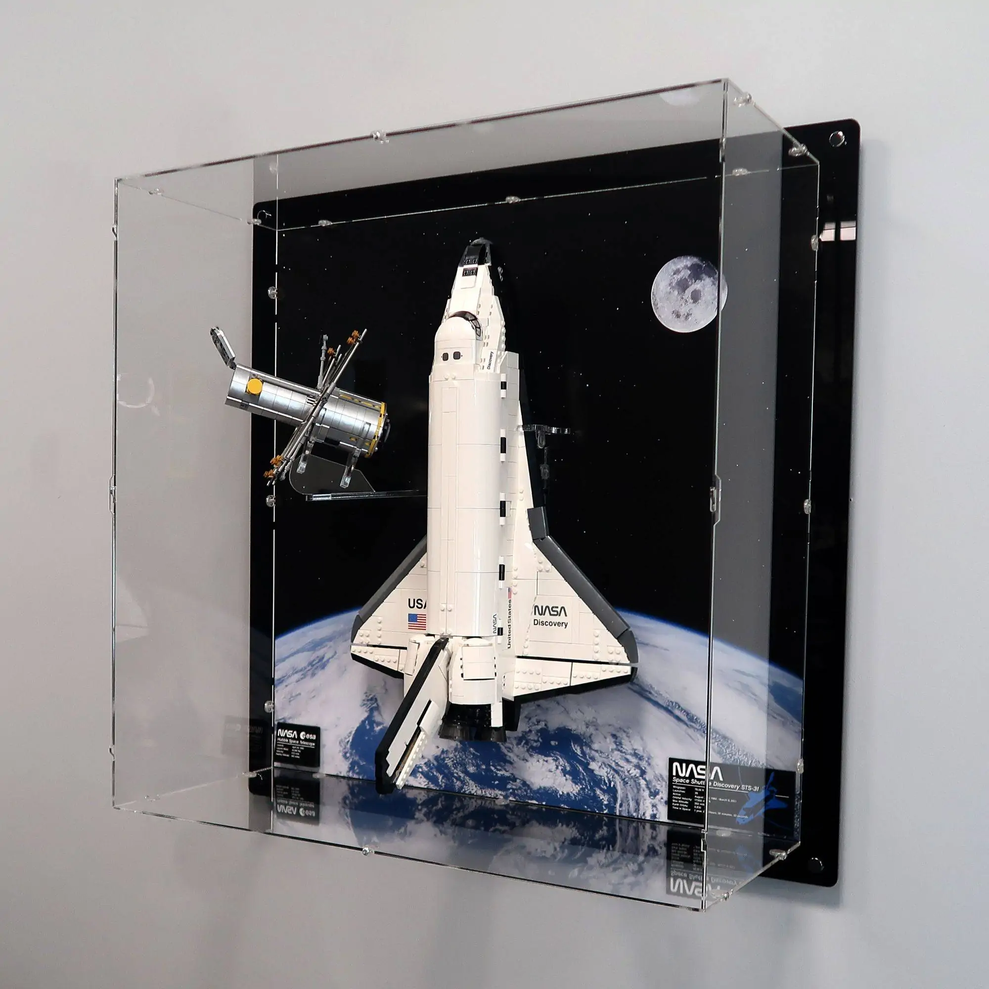 Wall-Mounted LEGO Display Case: Space Shuttle Discovery, Set 10283
