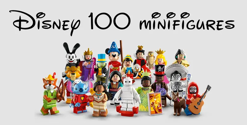 New - Mini Figurine LEGO Stitch 626, Disney 100 (Complete Set